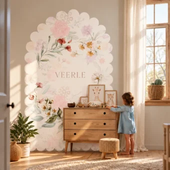 Bloemenlijst-Wanddecortie-Kinderkamer-Droomvenster-Meisjeskamer -Kinderkamer-Bloemen-Meisjeskamer-CoiCoi-David-van-der-Toorn-Thirza-Bakker-Geboortebord