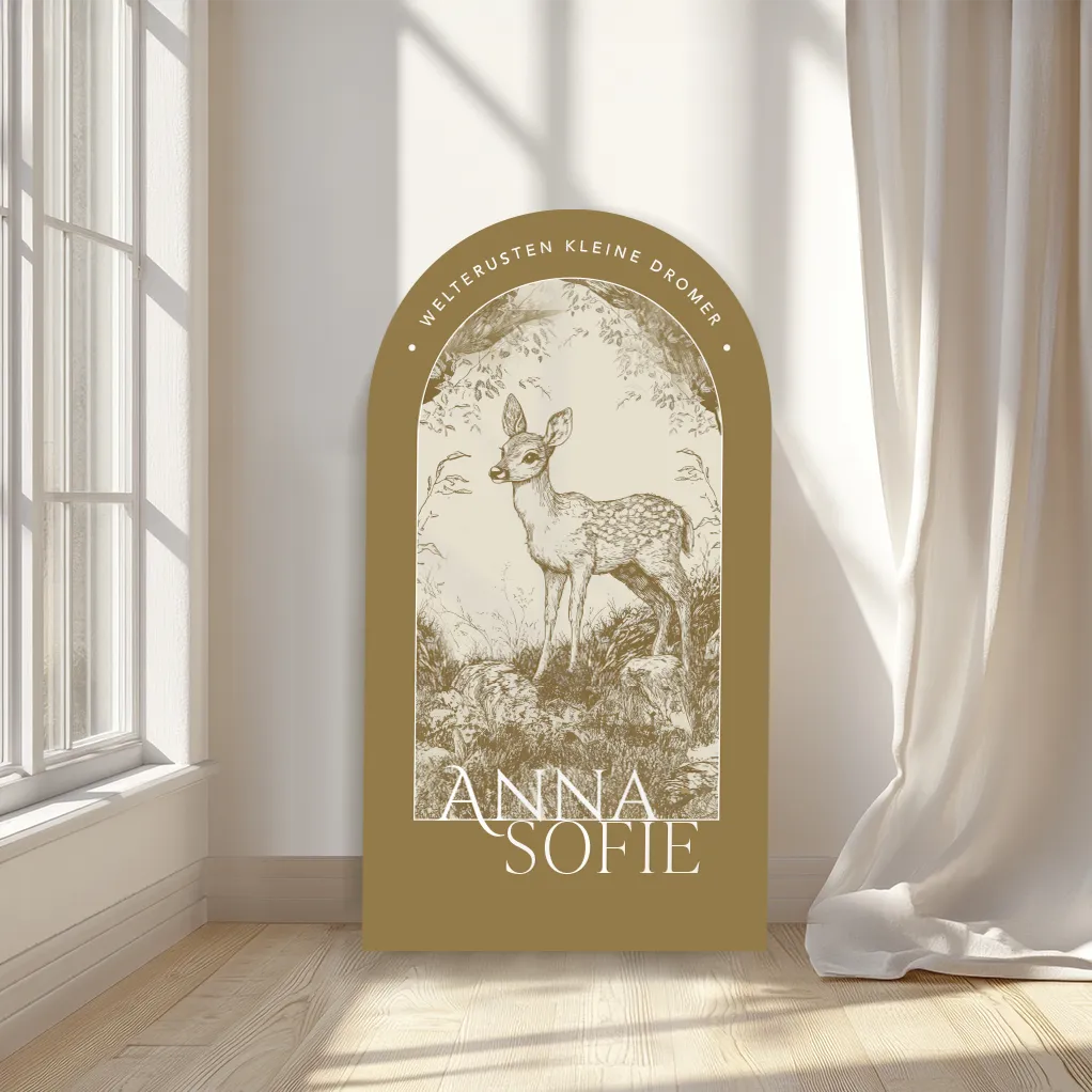 Jong-Hertje-bos-wanddecoratie-CoiCoi-droomvenster-Welkomstbord-Geboortebord-baby