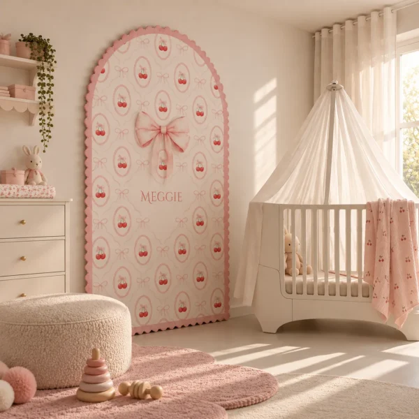 Kersenzoet-Impressie-CoiCoi-wanddecoratie-kinderkamer-strik-klein-David-van-der-Toorn-Thirza-Bakker-Geboortebord